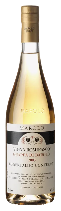 Grappa di Barolo Romirasco (Poderi Aldo Conterno) von Marolo - Flasche Grappa aus