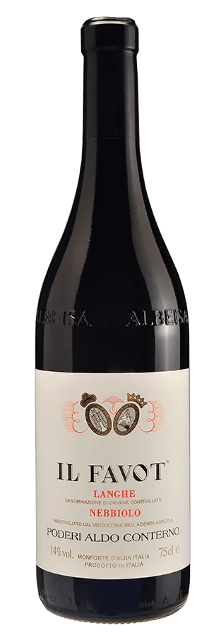 Il Favot, Langhe Nebbiolo von Poderi Aldo Conterno - Flasche Rotwein aus dem Piemont