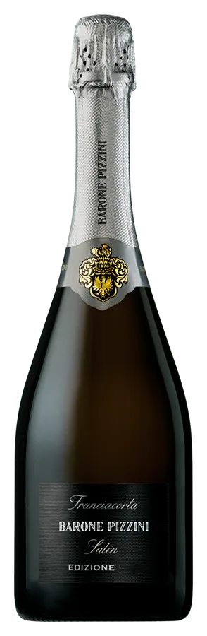 Franciacorta Satèn Brut von Barone Pizzini - Flasche Schaumwein aus der Lombardei