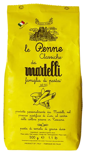 Penne classiche von Martelli Pasta - 500g Verpackung von Pasta aus Hartweizen aus Italien