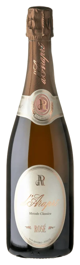 Spumante Rosé metodo classico von d'Arapri - Flasche Schaumwein aus Apulien