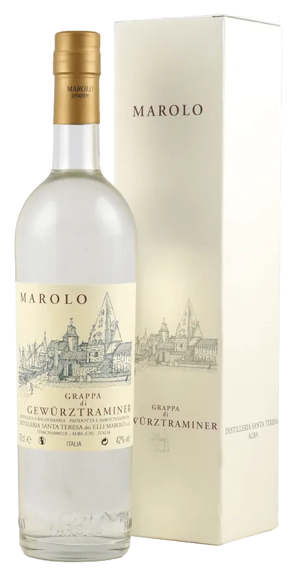 Grappa di Gewürztraminer von Marolo - Flasche Grappa aus dem Piemont