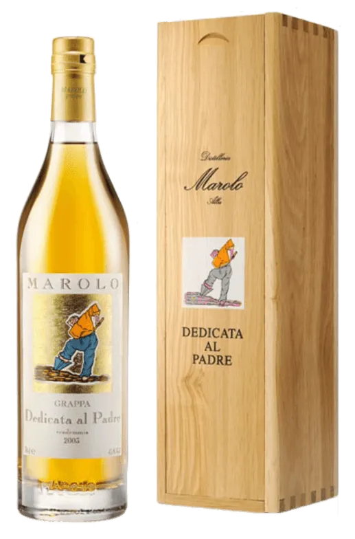 Grappa DEDICATA AL PADRE Barriques 2008 von Marolo - Flasche Grappa aus dem Piemont