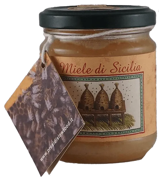 Honig Astragalo Nebrodensis der schwarzen sizilianischen Biene