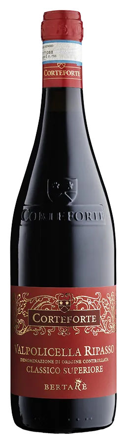 Valpolicella Ripasso Classico Superiore Bertarè von Corteforte - Flasche Rotwein Biologisch aus Venetien
