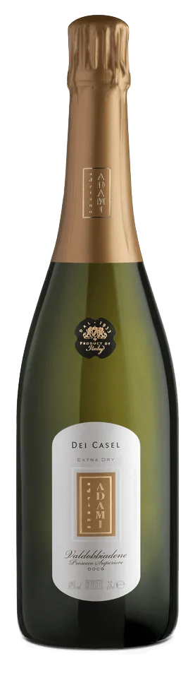 Dei Casel Extra Dry Valdobbiadene Prosecco Superiore von Adami - Flasche Schaumwein aus Venetien