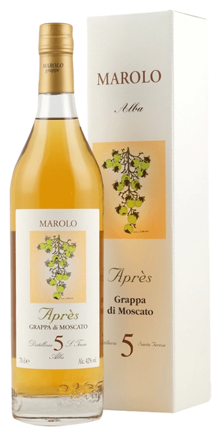 Grappa di Moscato 'Après' von Marolo - Flasche Grappa aus dem Piemont