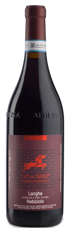 Nebbiolo Langhe von Ca' del Baio - Flasche Rotwein aus dem Piemont
