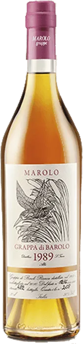 Grappa di Barolo Riserva 1989 von Marolo - Flasche Grappa aus dem Piemont