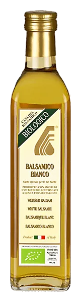 Condimento Balsamico di Modena biologico von Acetaia Cattani - Flasche weisser Balsamico-Essig aus der Emilia-Romagna