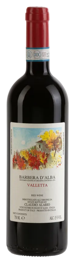 Barbera d'Alba Valletta von Claudio Alario - Flasche Rotwein aus dem Piemont