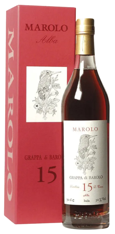 Grappa di Barolo 15 anni von Marolo - Flasche Grappa aus dem Piemont