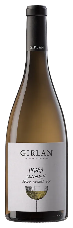 Indra Sauvignon Blanc Alto Adige von Kellerei Girlan - Flasche Weisswein aus dem Südtirol
