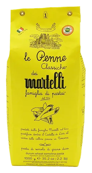Penne classiche von Martelli Pasta - 1000g Verpackung von Pasta aus Hartweizen aus Italien